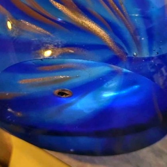 Murano Multi Color Glass Vase Vintage w Slanted Top - Picture 3 of 5